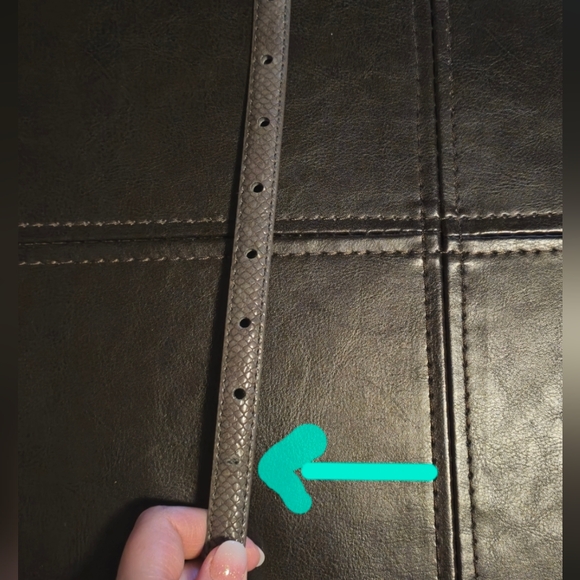 Thin Small/Medium Women's Fashion Belt - Faux snakeskin gray - Picture 6 of 6